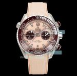 TVS Swiss 9900 Clone Omega Seamaster Planet Ocean 600m Beige Rubber Strap Watch 